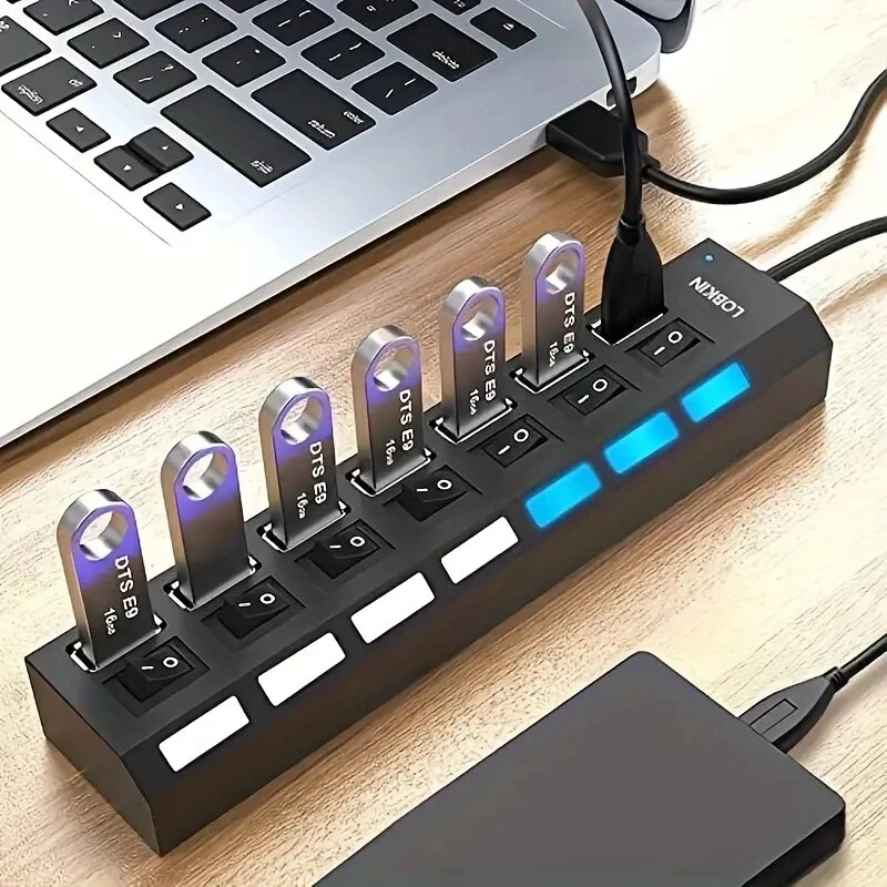 Laptop Accessories Hub - Adaptador expansor USB HUB 2,0 de