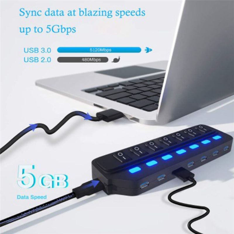 Laptop Accessories Hub - A64I USB Hub 2.0, Divisor USB,
