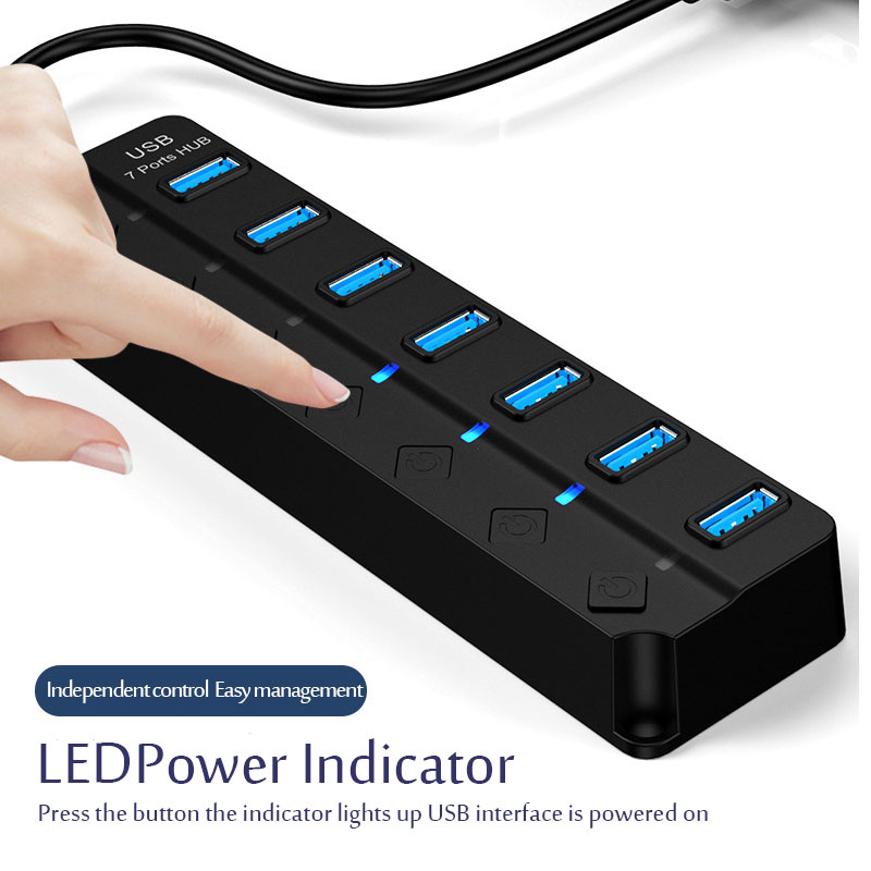 Hub USB 3.0 7 en 1, divisor US - Laptop Accessories Hub reseña y precio