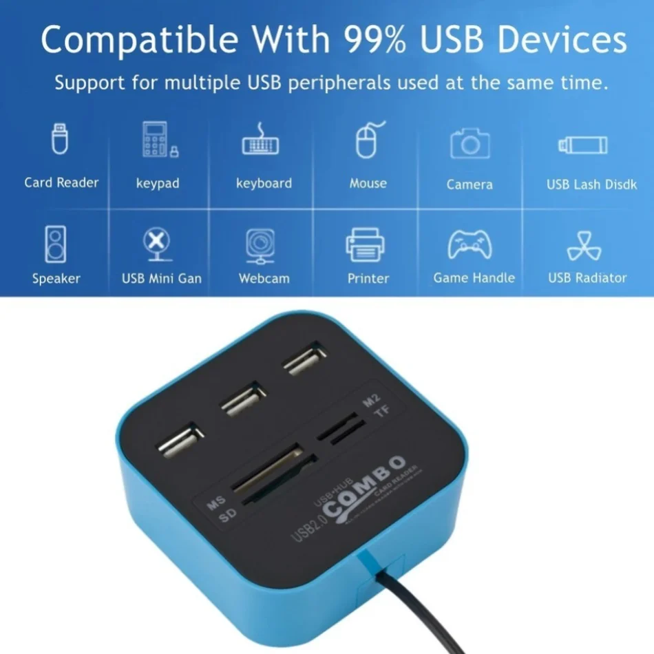 Combo de concentrador USB 2,0  - Laptop Accessories All In One reseña y precio