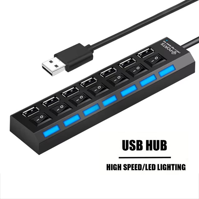 Divisor Hub USB 2,0 de 7 puert - Laptop Accessories Hub reseña y precio