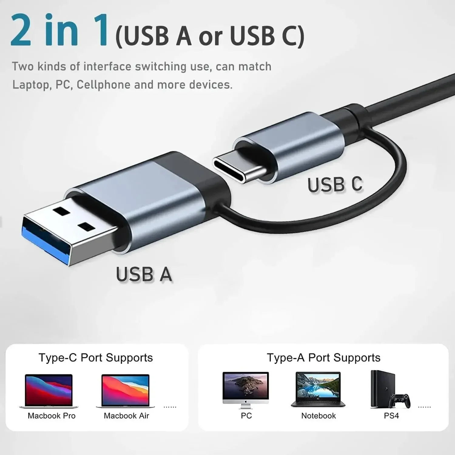 Hub de USB-C 8 en 2 con lector - Laptop Accessories Hub reseña y precio