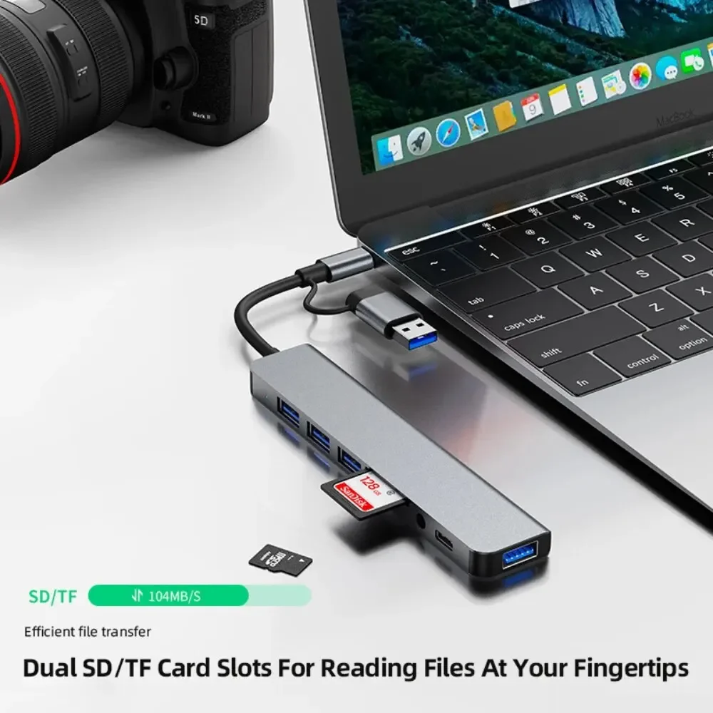 Hub de USB-C 8 en 2 con lector - Laptop Accessories Hub reseña y precio