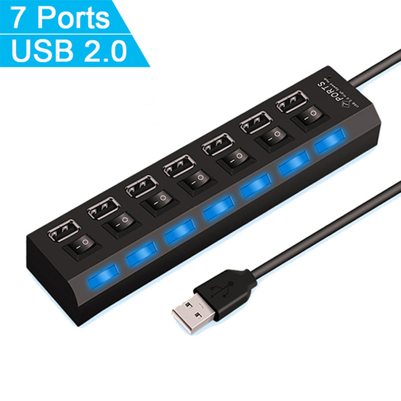 Divisor Hub USB 2,0 de 7 puert - Laptop Accessories Hub reseña y precio