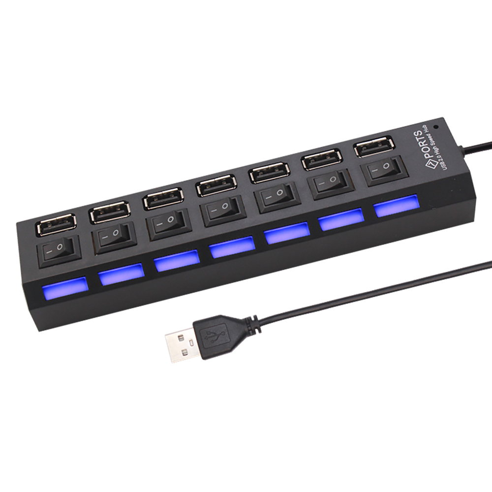 Divisor Hub USB 2,0 de 7 puert - Laptop Accessories Hub reseña y precio
